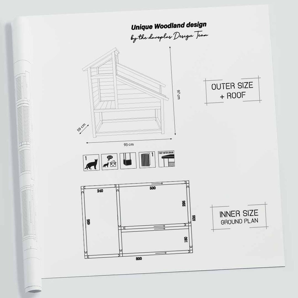Buitenhuis voor katten Kattenhuisjes Woodland