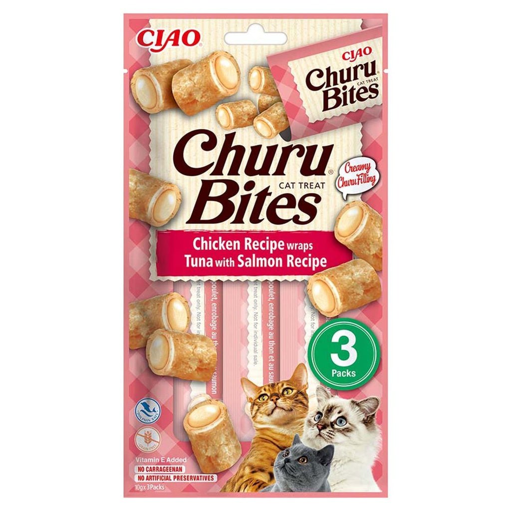 CIAO Churu Bites wrap kip & tonijn & zalm Snacks INABA