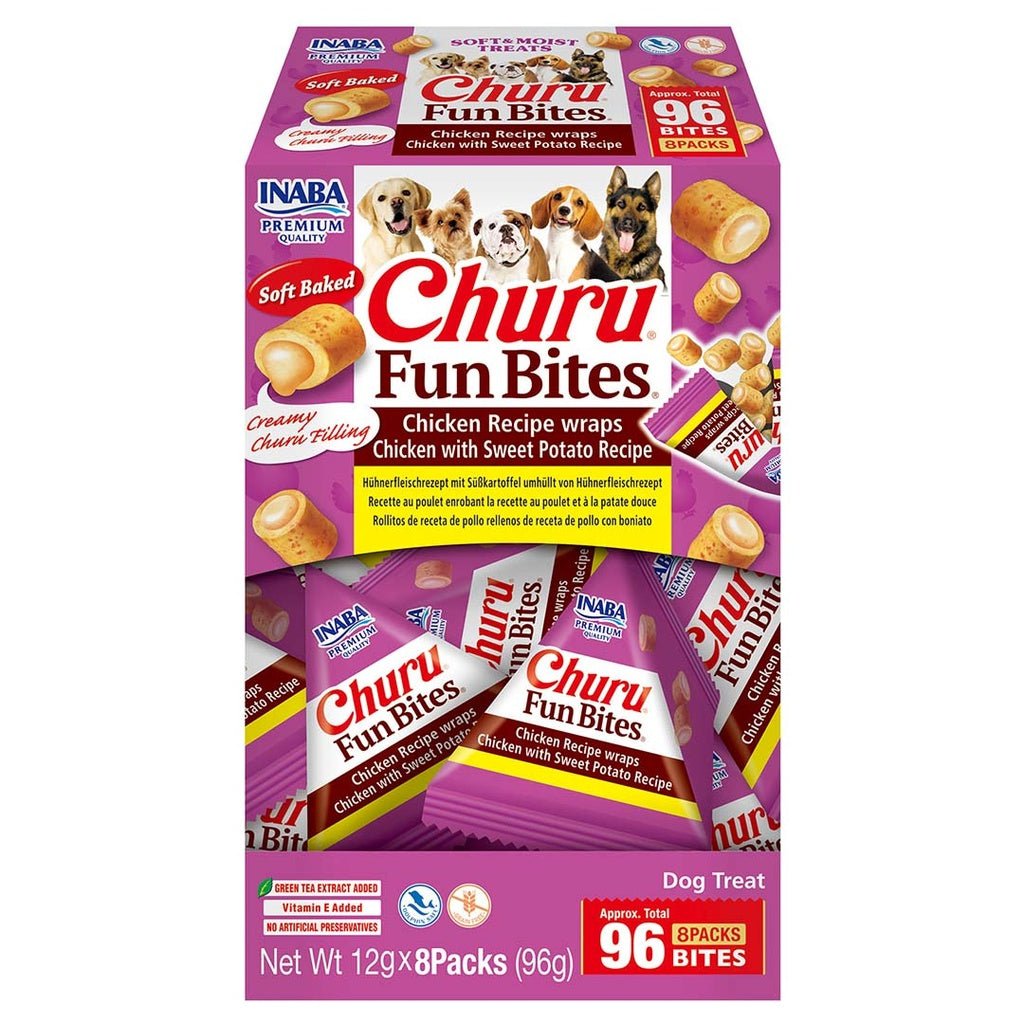 Hond Churu Fun Bites wrap kip & zoet aardappel Snacks INABA