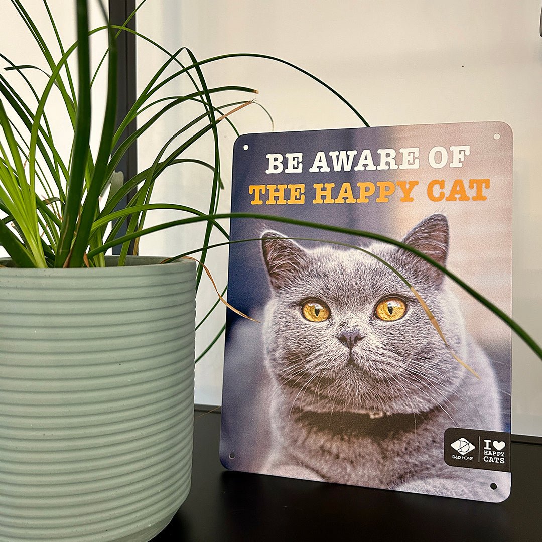 I LOVE Happy Cats bord 'be aware' Waarschuwingsbord D&D Home - I LOVE Happy Cats