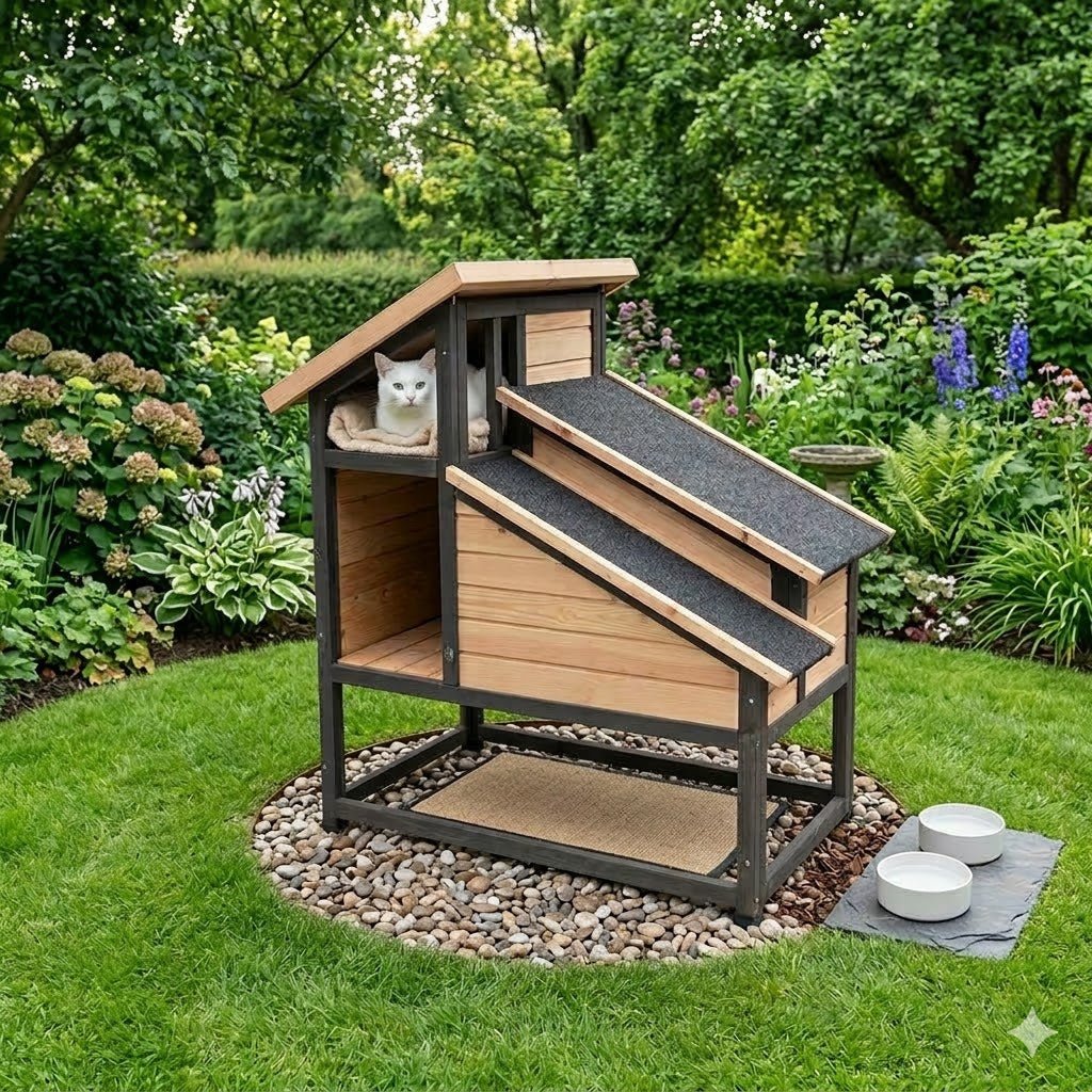 Buitenhuis voor katten Kattenhuisjes Woodland