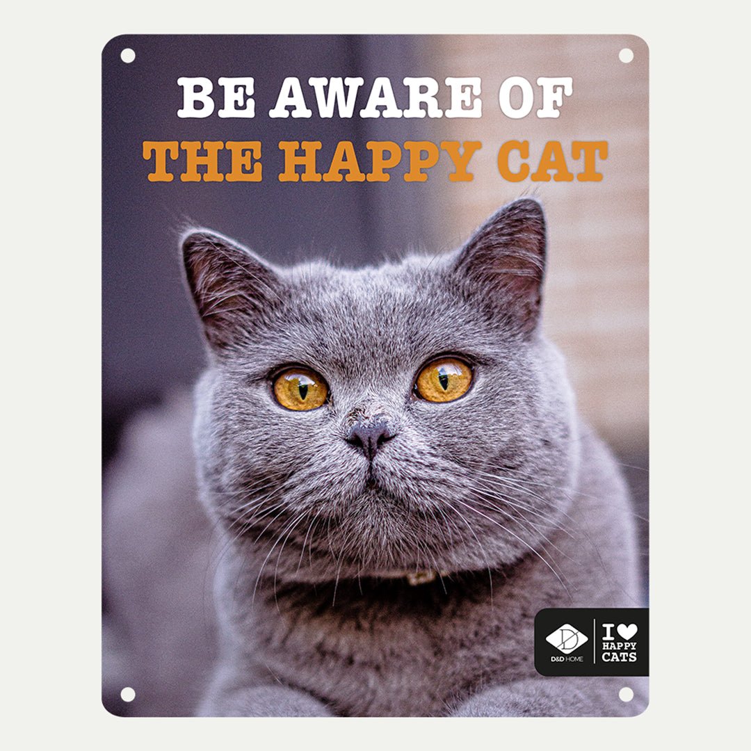 I LOVE Happy Cats bord 'be aware' Waarschuwingsbord D&D Home - I LOVE Happy Cats