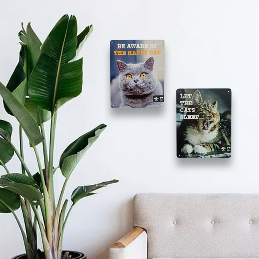 I LOVE Happy Cats bord 'be aware' Waarschuwingsbord D&D Home - I LOVE Happy Cats